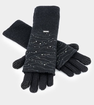 Anekke Black Knitted Kesztyű | ZQNR84395