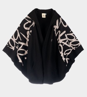 Anekke Black Poncho-style Kabát | MRGI15760