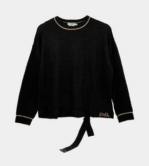 Anekke Black Shōen Crew Neck Pulóverek | URIS95807