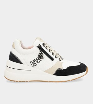 Anekke Black & White Wedge Cipő | SVOR04635