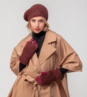 Anekke Burgundy Knitted Beret Kalap | EVDW31562