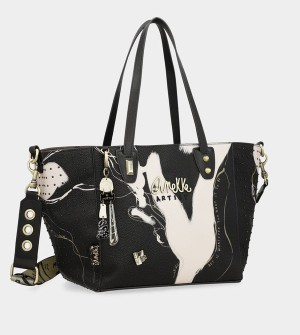 Anekke Large Black Shopper Nature Shodō Crossbody Táska | PGYX46129