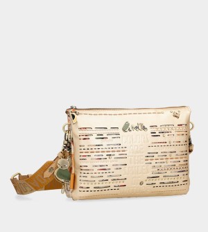 Anekke Nature Pachamama Golden With Two Compartments Crossbody Táska | QDPM48576