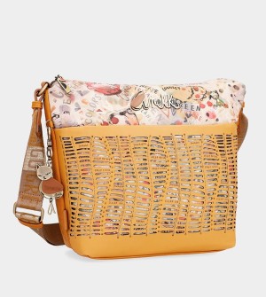 Anekke Nature Pachamama Ochre Large Messenger Crossbody Táska | VXLU71042