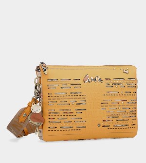 Anekke Nature Pachamama Ochre With Two Compartments Crossbody Táska | JRPM38256