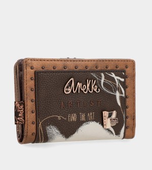Anekke Nature Shodō Brown Flexible Rfid Pénztárca | FAJW80754