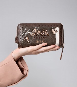 Anekke Nature Shodō Large Brown Rfid Nature Shodō Pénztárca | BMSL18469