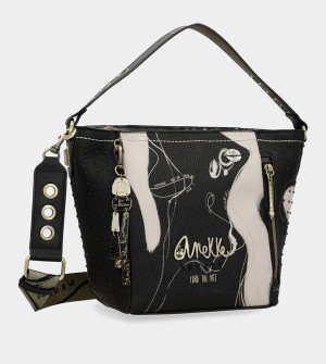 Anekke Nature Shodō Medium Black Kézitáska | QACV14206