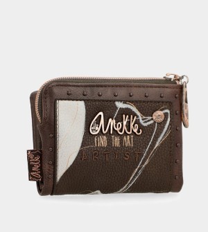 Anekke Nature Shodō Small Brown Rfid Pénztárca | LXKD12307