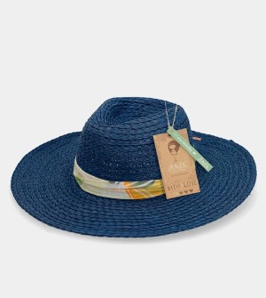 Anekke Navy Blue Raffia Kalap | OEQS83947