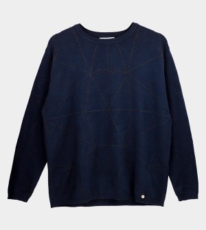 Anekke Navy Blue Shōen Pulóverek | APTH97850
