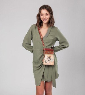 Anekke Peace & Love Camel Mini Crossbody Táska | SNAT02845