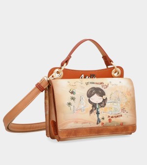 Anekke Peace & Love Camel Mini Crossbody Táska | YXTR05396