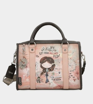Anekke Peace & Love Pink Bowling Crossbody Táska | KEJY81725