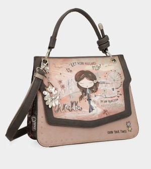 Anekke Peace & Love Pink Flap Crossbody Táska | OHGM89125