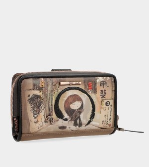 Anekke Shōen Medium Black Rfid Pénztárca | PQYE71392