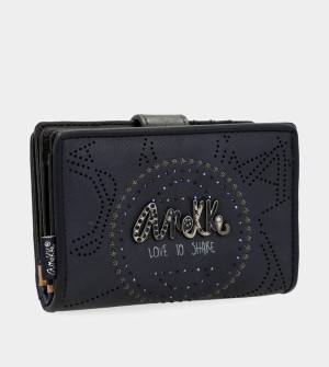 Anekke Studio Navy Blue Small Rfid Pénztárca | VSIP70541