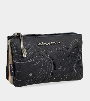 Anekke Studio Navy Blue Triple Coin Pénztárca | EUMK05892