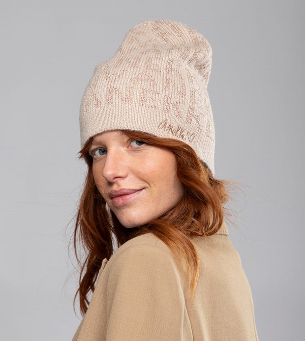 Anekke Beige Contemporary Knit Kalap | WFJY01925