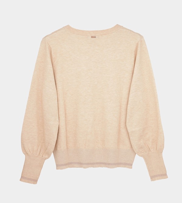 Anekke Beige Shōen V-neck Pulóverek | NATM49281