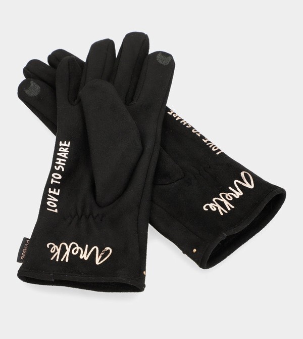 Anekke Black Fleece-lined Kesztyű | IRBV57268