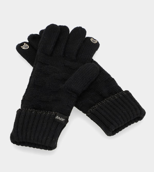 Anekke Black Knit Kesztyű | GUSY80934