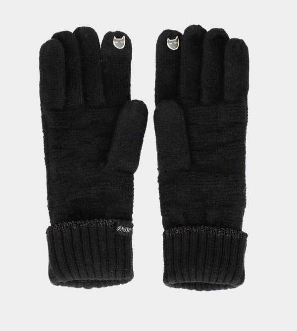 Anekke Black Knit Kesztyű | GUSY80934