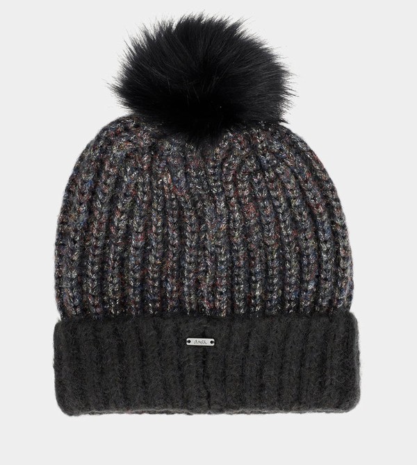 Anekke Black Knitted Beanie With Pompom Kalap | KWRB12754