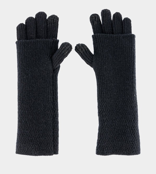 Anekke Black Knitted Kesztyű | ZQNR84395