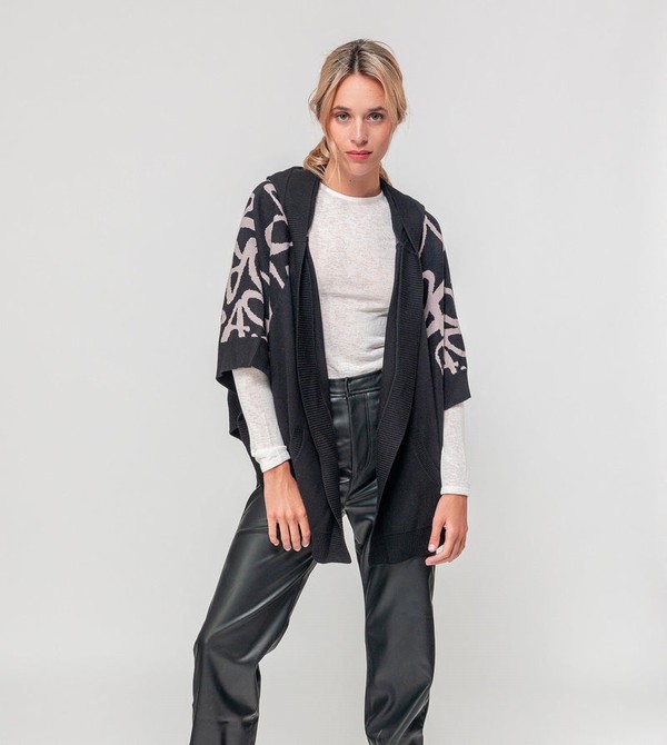 Anekke Black Poncho-style Kabát | MRGI15760