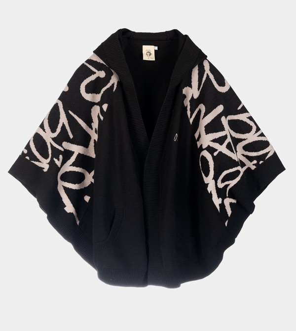 Anekke Black Poncho-style Kabát | MRGI15760