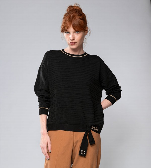Anekke Black Shōen Crew Neck Pulóverek | URIS95807