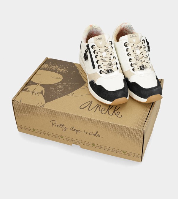 Anekke Black & White Wedge Cipő | SVOR04635