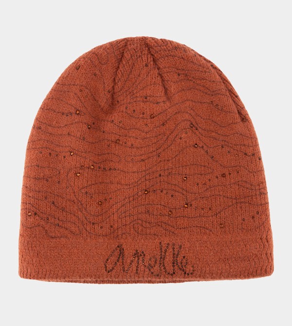 Anekke Burgundy Knitted Beanie Kalap | GHJI98471