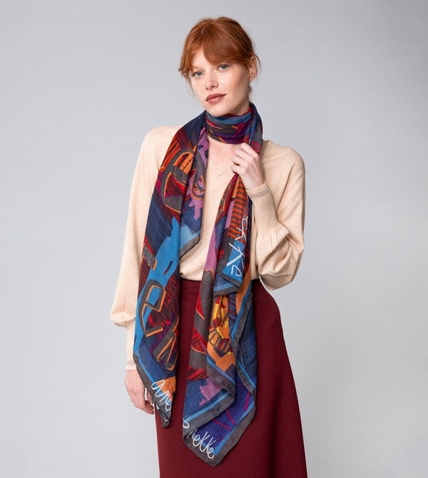 Anekke Contemporary Blue Sál | XNLH85602