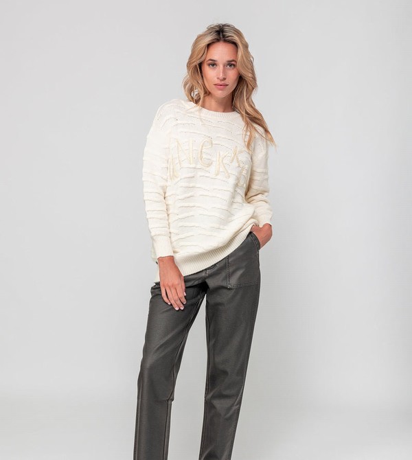Anekke Ecru Knitted Jumper Pulóverek | ROYP84760