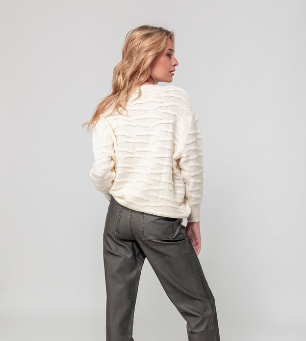 Anekke Ecru Knitted Jumper Pulóverek | ROYP84760