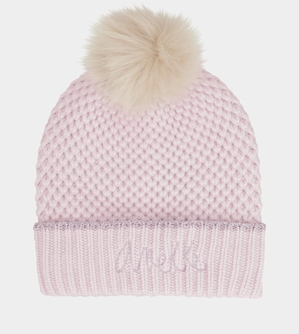 Anekke Knitted Beanie With Pink Pompom Kalap | FEWP31570