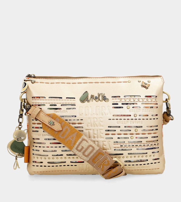 Anekke Nature Pachamama Golden With Two Compartments Crossbody Táska | QDPM48576