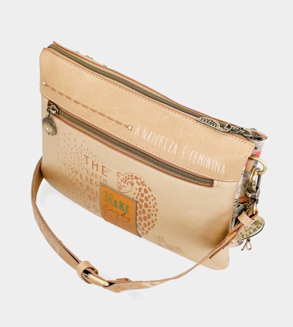 Anekke Nature Pachamama Golden With Two Compartments Crossbody Táska | QDPM48576