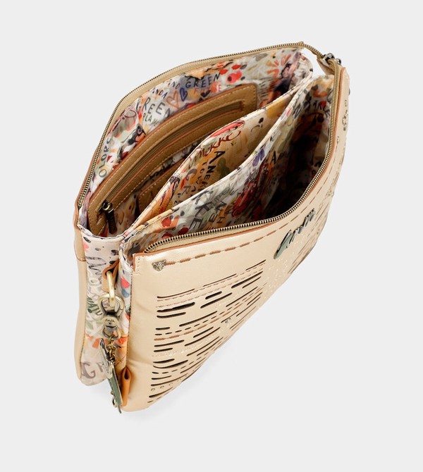 Anekke Nature Pachamama Golden With Two Compartments Crossbody Táska | QDPM48576