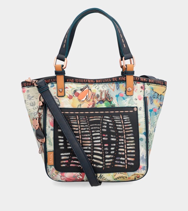 Anekke Nature Pachamama Navy Blue Printed Crossbody Táska | CZDQ67301