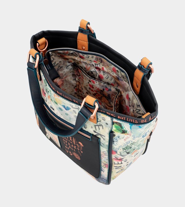 Anekke Nature Pachamama Navy Blue Printed Crossbody Táska | CZDQ67301