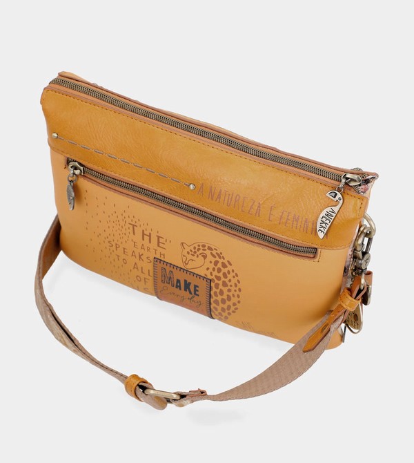Anekke Nature Pachamama Ochre With Two Compartments Crossbody Táska | JRPM38256