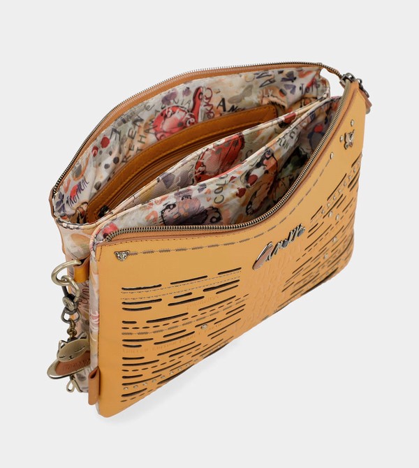Anekke Nature Pachamama Ochre With Two Compartments Crossbody Táska | JRPM38256