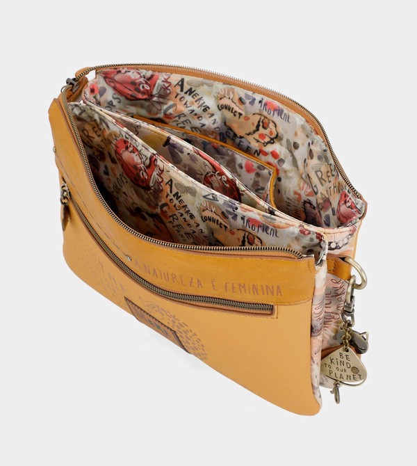 Anekke Nature Pachamama Ochre With Two Compartments Crossbody Táska | JRPM38256