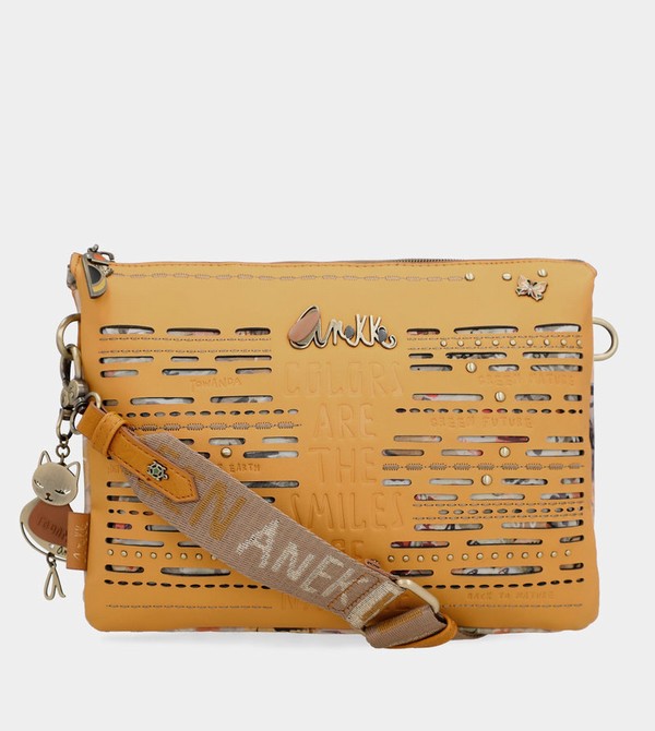 Anekke Nature Pachamama Ochre With Two Compartments Crossbody Táska | JRPM38256