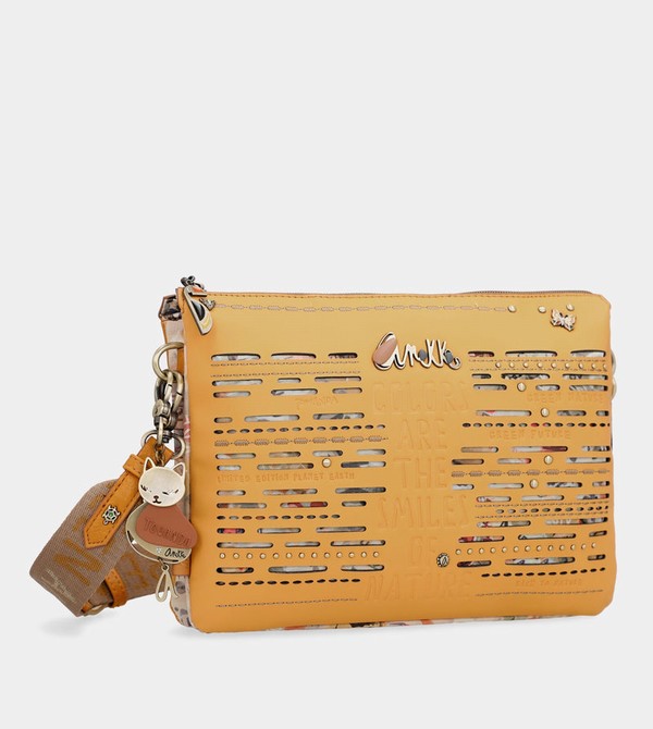 Anekke Nature Pachamama Ochre With Two Compartments Crossbody Táska | JRPM38256