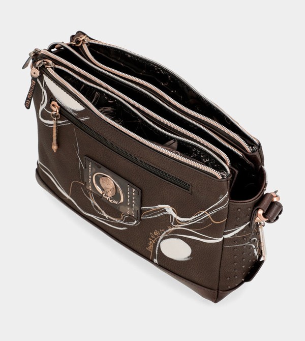 Anekke Nature Shodō Brown 3 Compartment Messenger Brown Crossbody Táska | QXCF59683