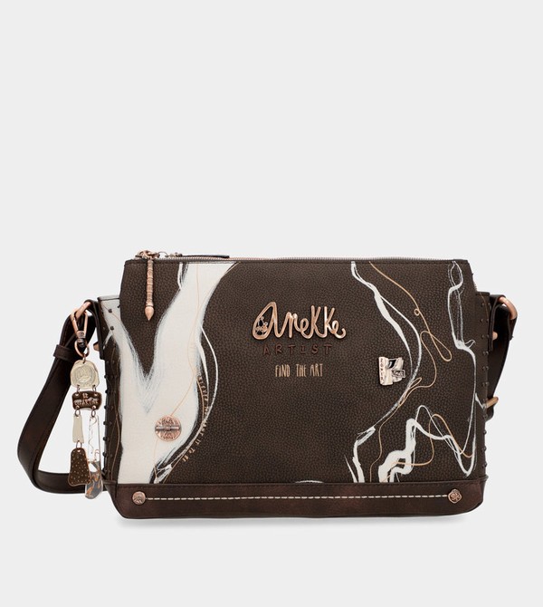 Anekke Nature Shodō Brown 3 Compartment Messenger Brown Crossbody Táska | QXCF59683